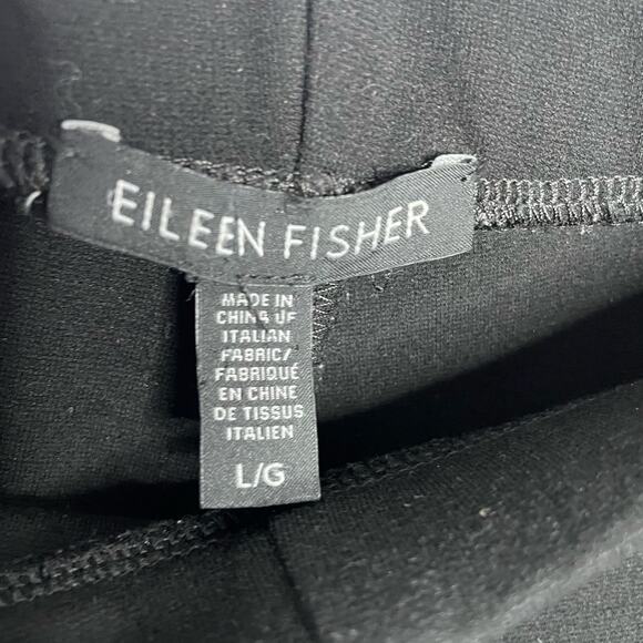 Eileen Fisher High Waist Stretch Pull-on Pants high Rise Stretch Mature Black L - Picture 6 of 7